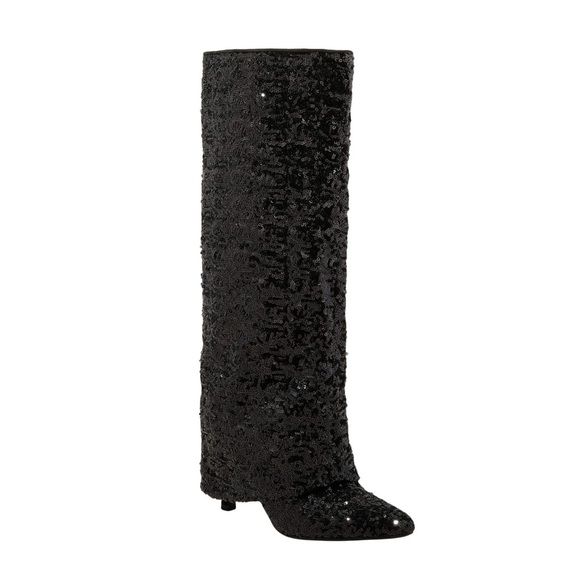 Black Sequin Boots - Picture 4 of 5